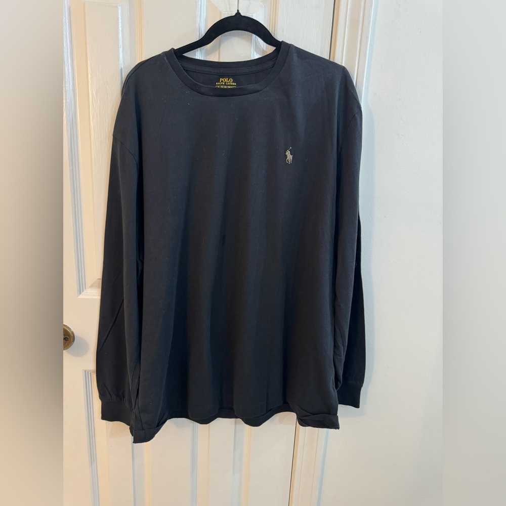 Polo Long Sleeve Classic Fit Shirt Black XL